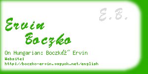 ervin boczko business card